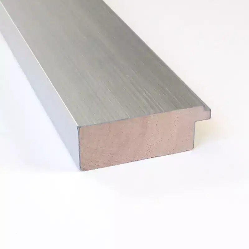 Specchio da bagno a parete in legno da 30" x 30" non smussato, argento sterling spazzolato