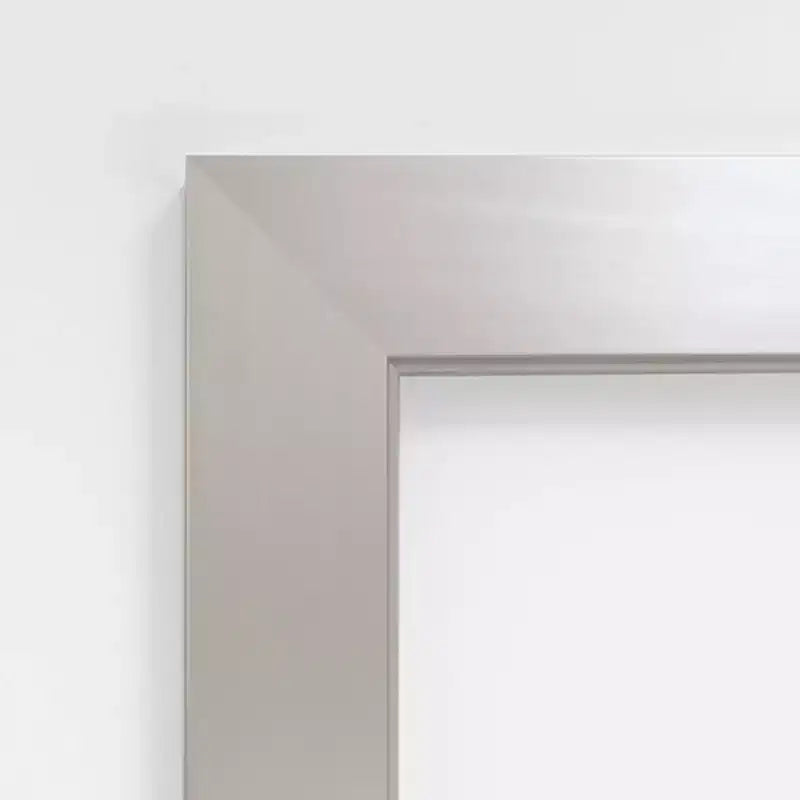Specchio da bagno a parete in legno da 30" x 30" non smussato, argento sterling spazzolato