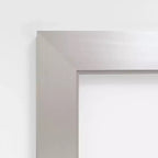 Specchio da bagno a parete in legno da 30" x 30" non smussato, argento sterling spazzolato