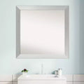 Specchio da bagno a parete in legno da 30" x 30" non smussato, argento sterling spazzolato