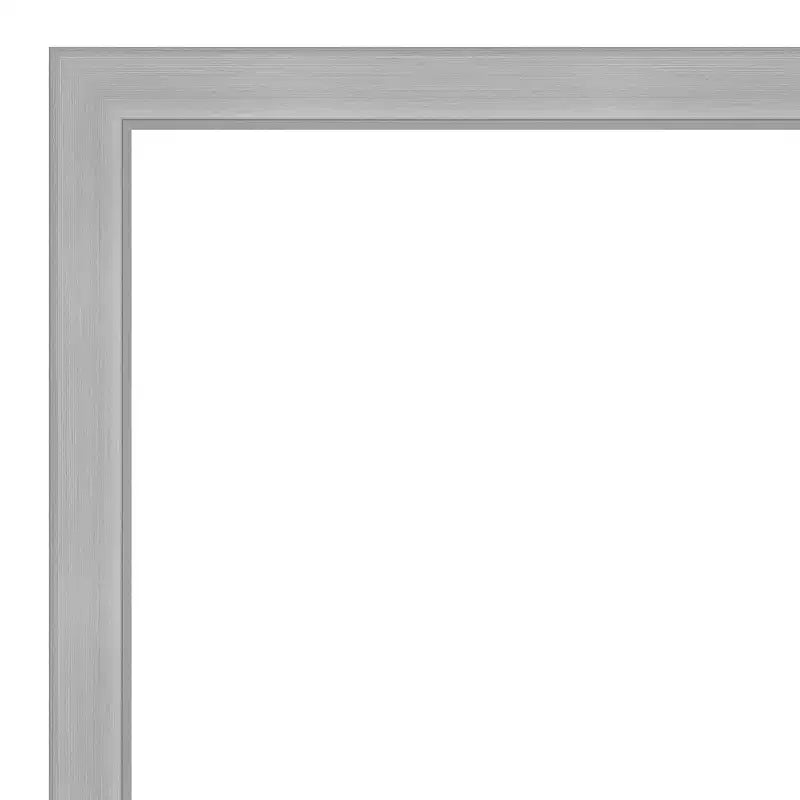 Specchio da parete stretto per bagno Vista in nickel spazzolato non bisellato 31" x 25": Rettangolare, Cornice in polistirene, Montaggio a parete