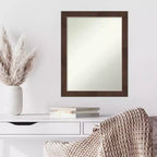 Specchio da parete stretto 21" x 27" Wildwood Brown non smussato