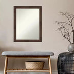 Specchio da parete stretto 21" x 27" Wildwood Brown non smussato