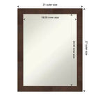 Specchio da parete stretto 21" x 27" Wildwood Brown non smussato