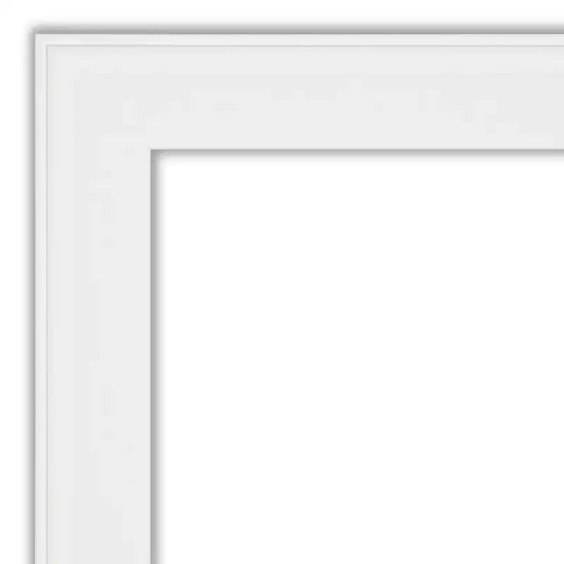 Specchio da parete bianco stretto per mobile bagno, 30" x 30", senza bordi smussati