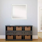 Specchio da parete bianco stretto per mobile bagno, 30" x 30", senza bordi smussati