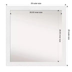 Specchio da parete bianco stretto per mobile bagno, 30" x 30", senza bordi smussati