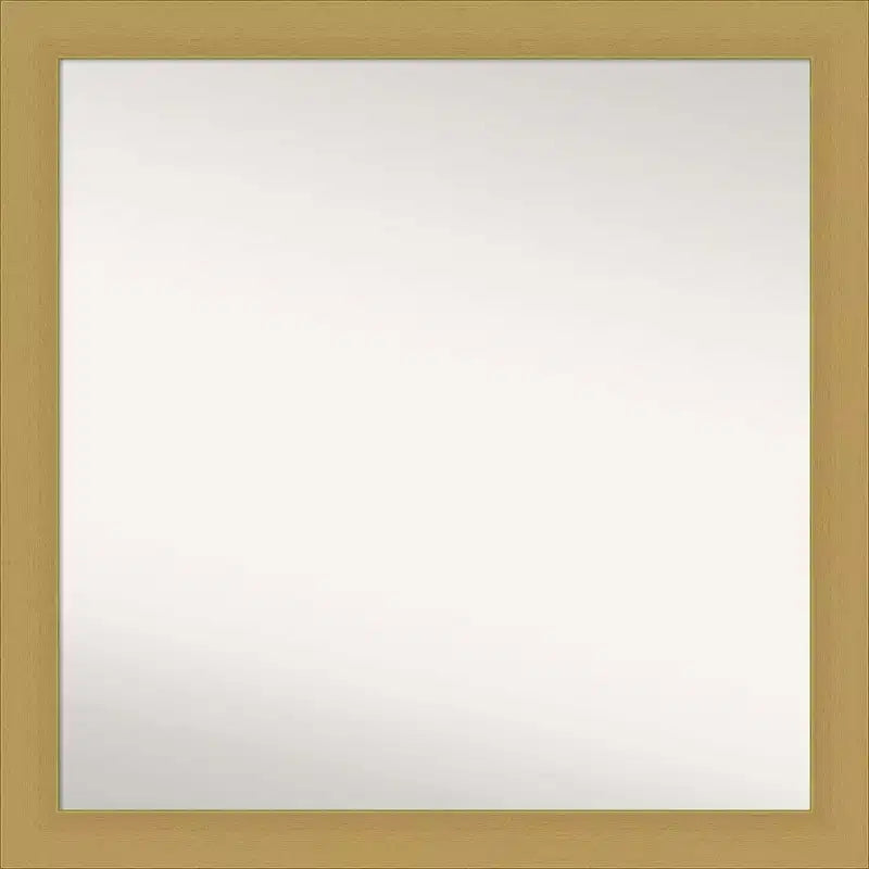 30" x 30" Non-Beveled Grace Brushed Gold Wall Mirror - Amanti Art: Modern Square, Polystyrene Frame