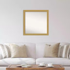 Specchio da parete Grace quadrato moderno da 30" x 30" con cornice in polistirene, oro spazzolato, non smussato
