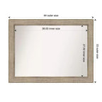 Specchio da parete in legno argentato con motivo a traliccio, senza bordi smussati, 44"x33": design moderno, ferramenta di montaggio inclusa