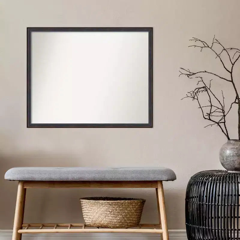 Specchio da parete in legno bronzo scuro con bordo non smussato, 30" x 24"