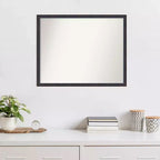 Specchio da parete in legno bronzo scuro con bordo non smussato, 30" x 24"