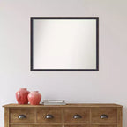 Specchio da parete in legno bronzo scuro con bordo non smussato, 30" x 24"