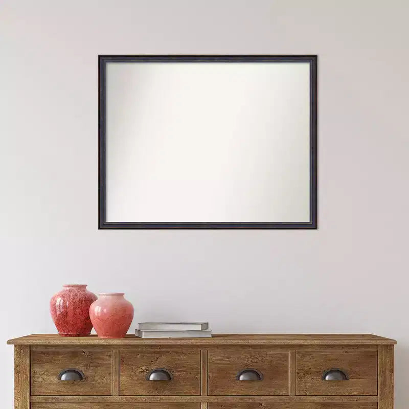 Specchio da parete in legno bronzo scuro con bordo non smussato, 30" x 24"