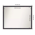 Specchio da parete in legno bronzo scuro con bordo non smussato, 30" x 24"