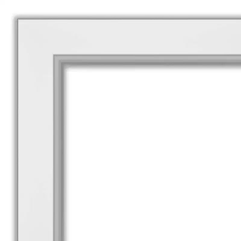 Specchio da parete per bagno Eva non smussato 44" x 33" Bianco: Rettangolare Moderno, Cornice in Polistirene