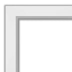 Specchio da parete per bagno Eva non smussato 44" x 33" Bianco: Rettangolare Moderno, Cornice in Polistirene