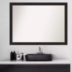 Specchio da parete rettangolare moderno marrone scuro 42" x 31": Include hardware di montaggio