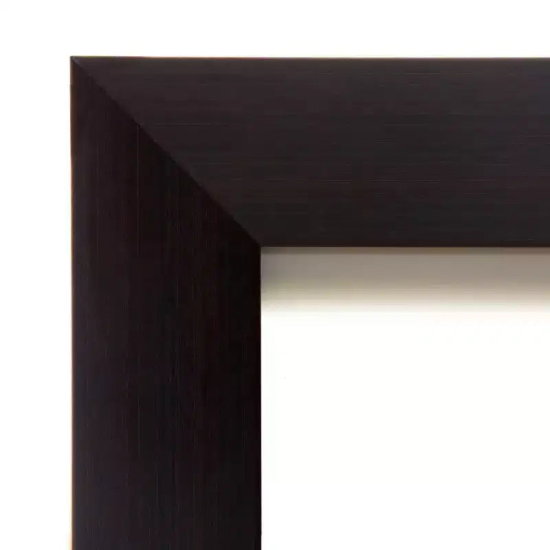 Specchio da parete per bagno in legno di espresso Portico 81 x 81 cm senza smussature: design quadrato moderno, montaggio a parete, include l'hardware