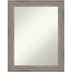23" x 29" Non-Beveled Regis Barnwood Gray Wood Bathroom Wall Mirror - Amanti Art