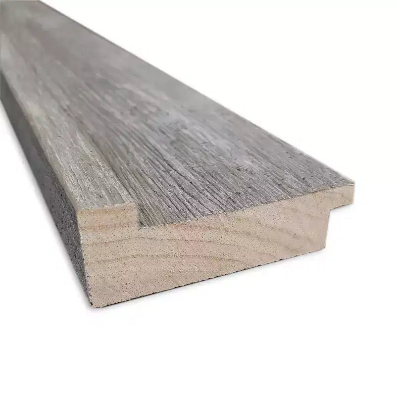 Specchio da Parete per Bagno 23" x 29" in Legno Grigio Antico Regis, Senza Bordo Smussato