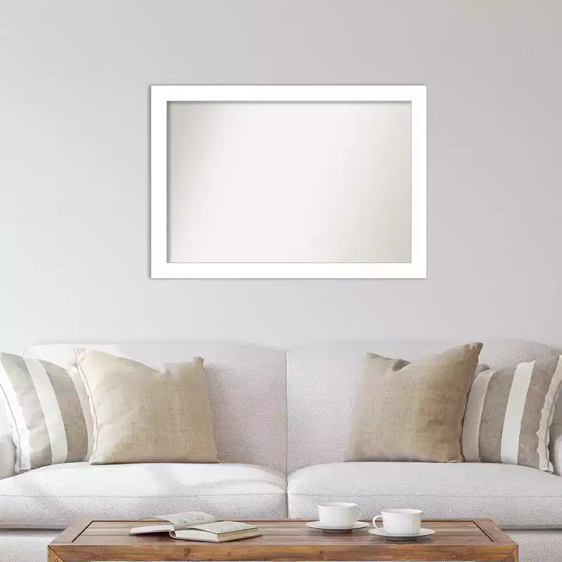 Specchio da parete a cuneo bianco senza smussatura 40" x 28"