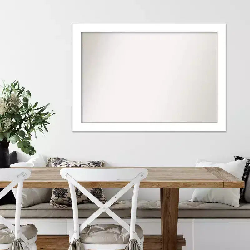 Specchio da parete a cuneo bianco senza smussatura 40" x 28"