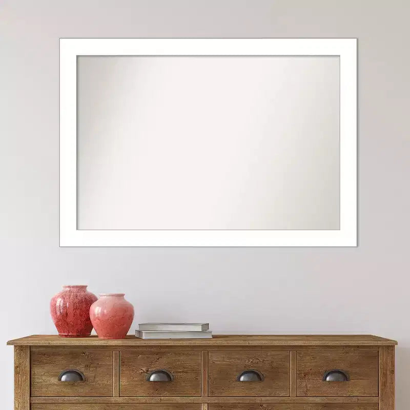 Specchio da parete a cuneo bianco senza smussatura 40" x 28"