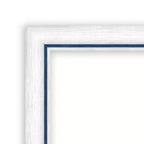 Specchio da bagno da parete Morgan 50x66 cm, senza smussatura, bianco/blu: stile moderno, cornice in legno, montaggio a parete
