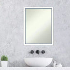 Specchio da bagno da parete Morgan 50x66 cm, senza smussatura, bianco/blu: stile moderno, cornice in legno, montaggio a parete