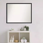 Specchio da parete per bagno Lucie Wood non smussato nero 29" x 23": Contemporaneo, da parete