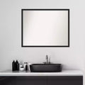 Specchio da parete per bagno Lucie Wood non smussato nero 29" x 23": Contemporaneo, da parete