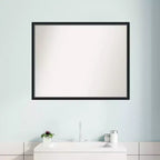 Specchio da parete per bagno Lucie Wood non smussato nero 29" x 23": Contemporaneo, da parete