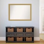 Specchio da parete per bagno Grace da 42" x 31" senza smussatura oro spazzolato: Rettangolare, cornice in polistirene, montato a parete
