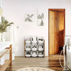Organizzatore per giochi per bambini Kids' Journey con 9 contenitori in plastica legno naturale/bianco: struttura in MDF, 3 ripiani