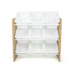 Organizzatore per giochi per bambini Kids' Journey con 9 contenitori in plastica legno naturale/bianco: struttura in MDF, 3 ripiani