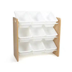 Organizzatore per giochi per bambini Kids' Journey con 9 contenitori in plastica legno naturale/bianco: struttura in MDF, 3 ripiani