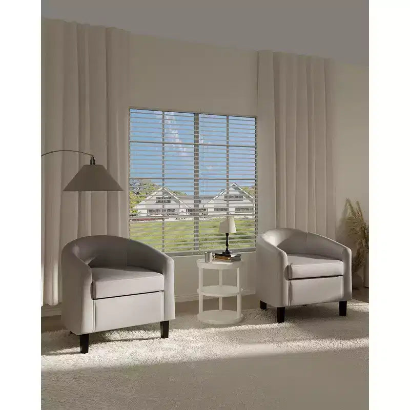 Poltrona a pozzetto, piccola poltrona con braccioli e cuscino in PU, 25x26.8x28, poltrona lounge in similpelle marrone, grigio e nero per spazi compatti