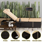 Lettino da Giardino in Rattan per Esterni, Sdraio Reclinabile Regolabile per Piscina con Cuscino, Vimini PE, Lettino Prendisole per Spiaggia, Cortile