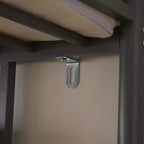 Letto a soppalco matrimoniale in metallo con scrivania e ripiani, 2 scale incorporate