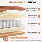 Sedia in pelle grande e alta con poggiapiedi, ampia sedia direzionale ergonomica comoda e con schienale alto e supporto lombare, nera