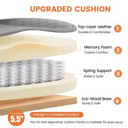 Sedia in pelle grande e alta con poggiapiedi, ampia sedia direzionale ergonomica comoda e con schienale alto e supporto lombare, nera