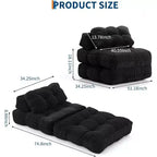 Divano Letto Pieghevole Singolo & Poltrona Letto con Cuscino, Supporto Materasso Portatile per Soggiorno, Camera da Letto, Dormitorio, Appartamento Nero