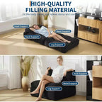 Divano Letto Pieghevole Singolo & Poltrona Letto con Cuscino, Supporto Materasso Portatile per Soggiorno, Camera da Letto, Dormitorio, Appartamento Nero
