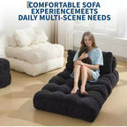 Divano Letto Pieghevole Singolo & Poltrona Letto con Cuscino, Supporto Materasso Portatile per Soggiorno, Camera da Letto, Dormitorio, Appartamento Nero