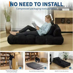 Divano Letto Pieghevole Singolo & Poltrona Letto con Cuscino, Supporto Materasso Portatile per Soggiorno, Camera da Letto, Dormitorio, Appartamento Nero