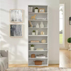CD DVD storage cabinet, bookcase, adjustable shelf 8-layer storage, display bookshelf, home, office, multi-functional double-layer bookcase