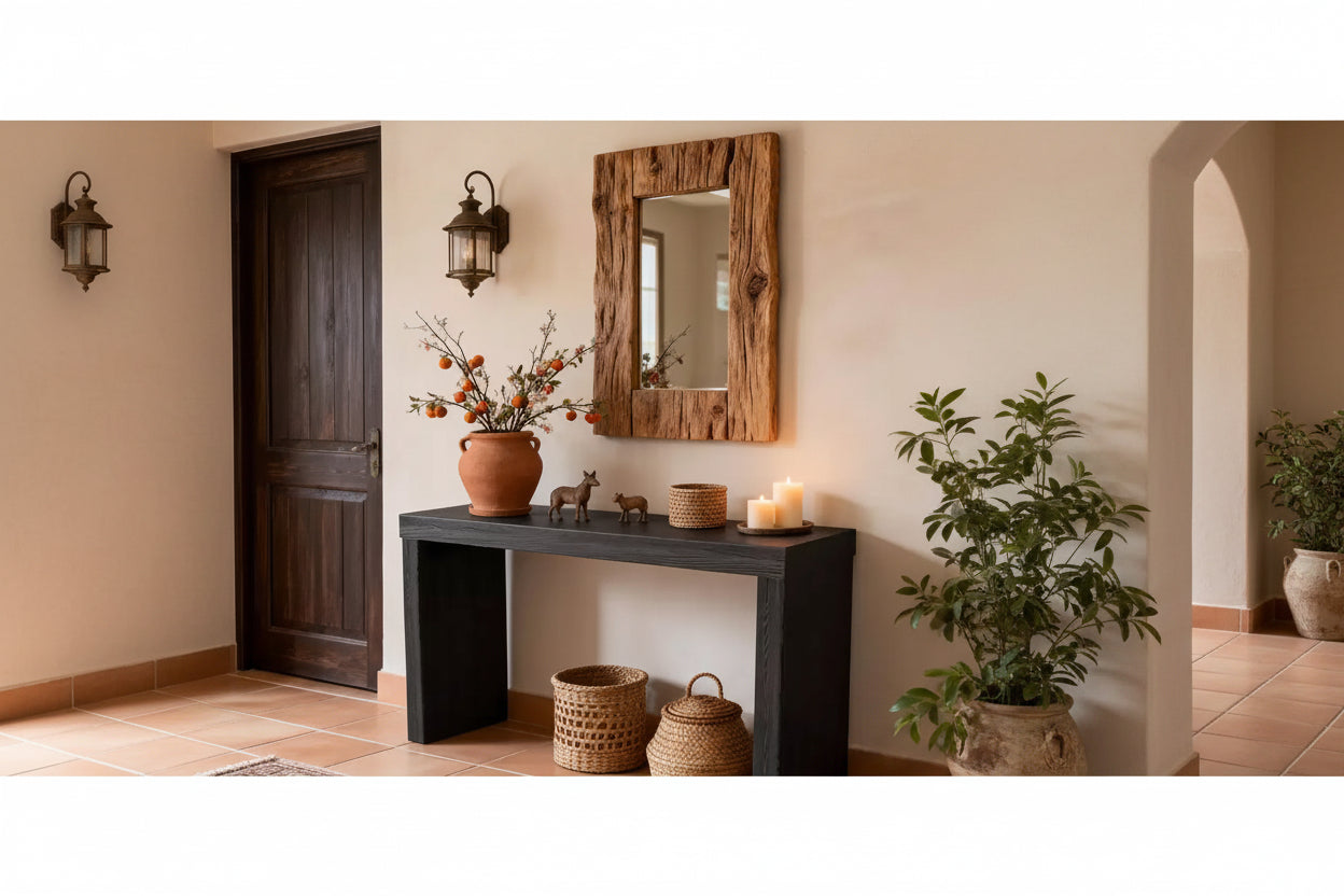 Karl Home 58'' Narrow Black Modern Wooden Long Sofa Console Table For Living Room