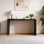 Tavolino console moderno in legno nero stretto da 58 pollici per soggiorno