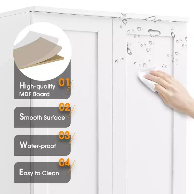 Mobiletto da appoggio Tracy Modern in legno con doppie ante e ripiani regolabili